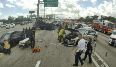 SB lanes of I-95 blocked after rollover crash sends 3 to the hospital – NBC 6 South Florida