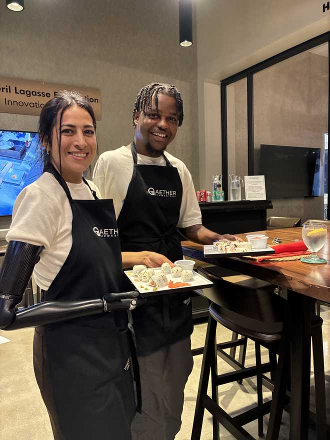 Maurice Mark at a sushi event for people with upper-hand differences in Jan. 2025