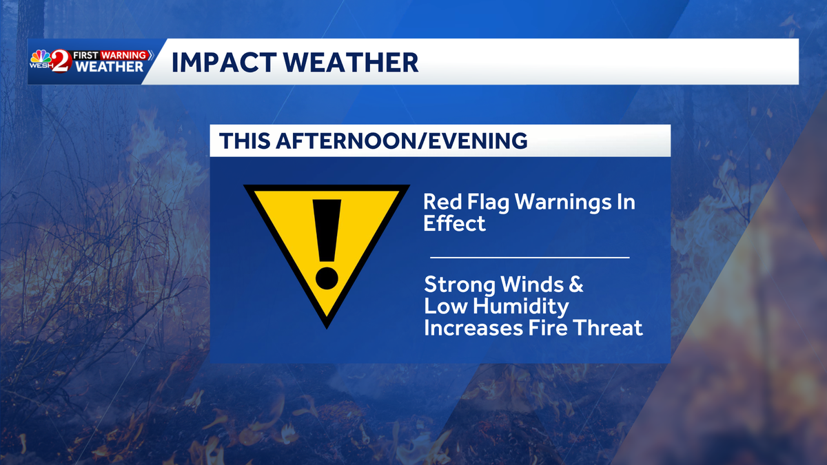 Dry air, gusty winds increase fire threat in Central Florida; Red Flag Warnings issued