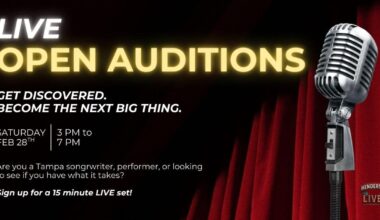 Open Auditions at Hendersons Live in South Tampa