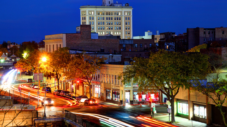View of streets and buildings of Mount Vernon, New York