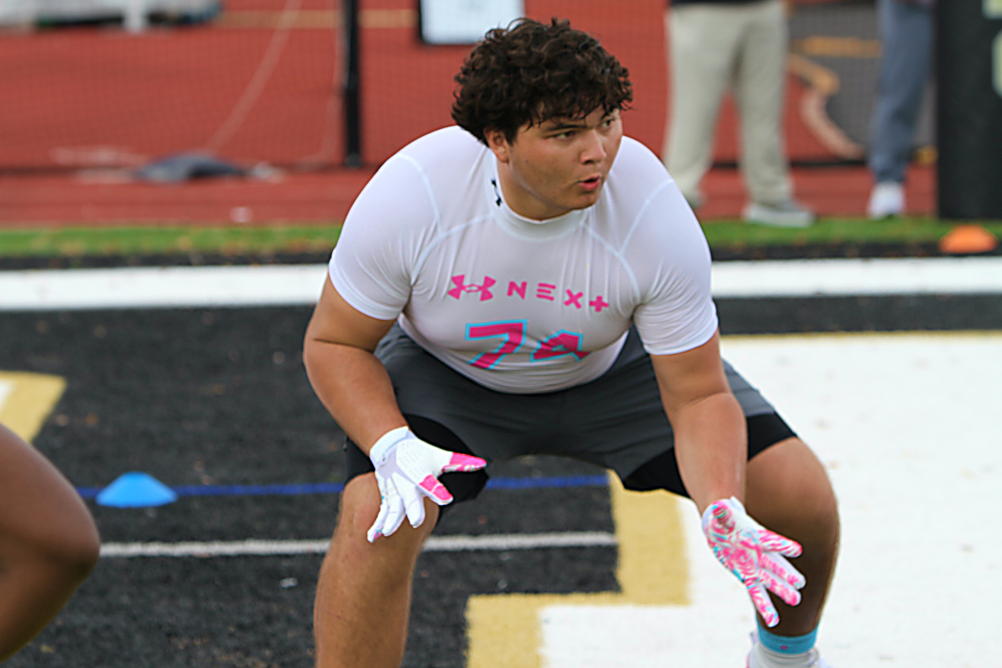 Lake Nona 2027 offensive lineman Jack Mazurek at the Under...