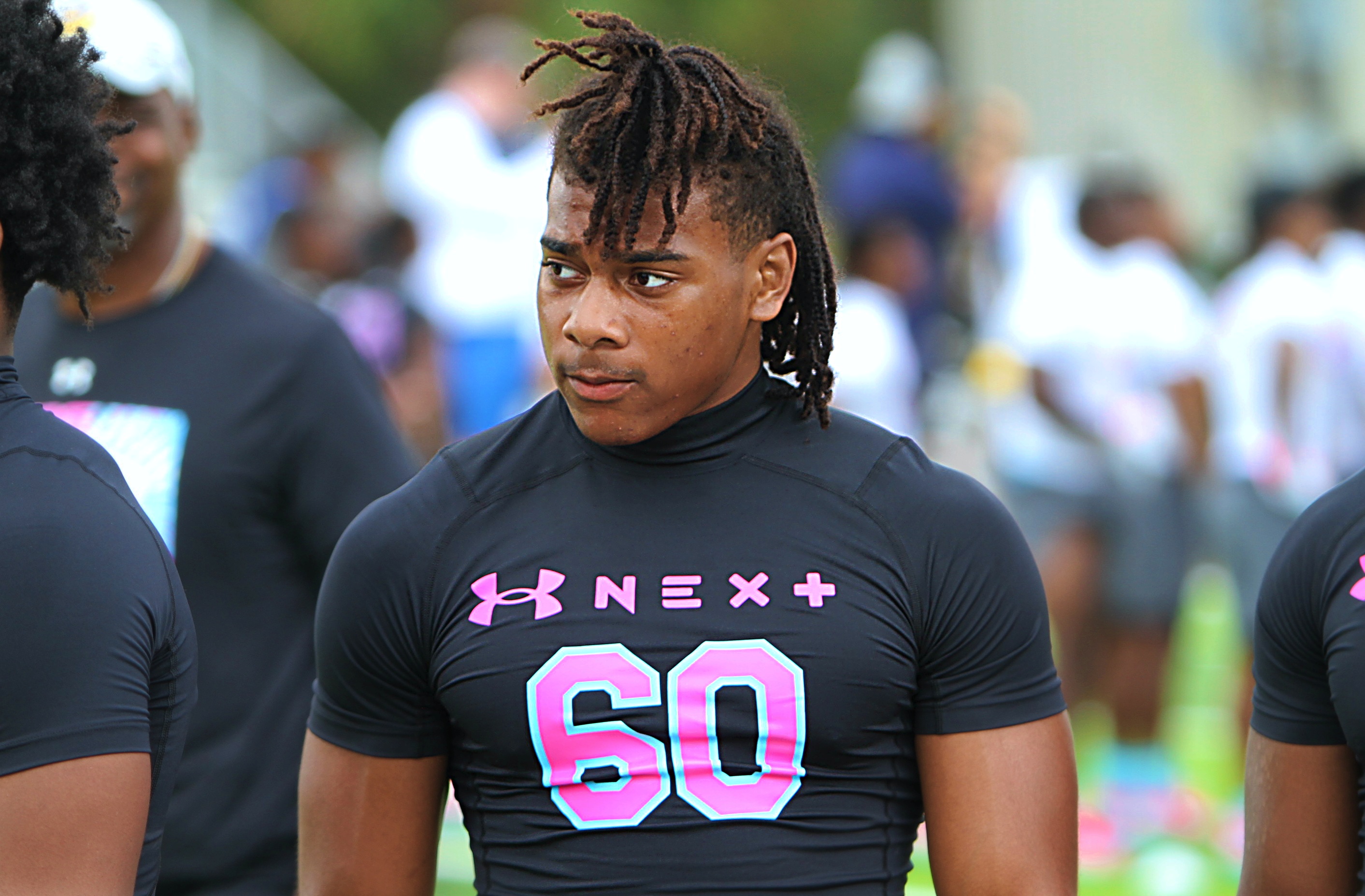 Tavares 2027 linebacker Jelani Bentley at the Under Armour Camp...