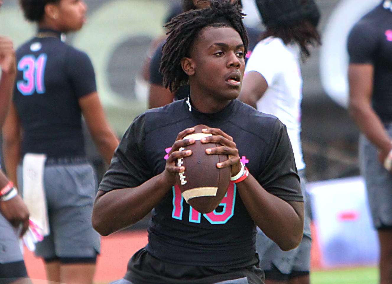 St. Cloud 2028 quarterback Jeremiah Lattier at the Under Armour...