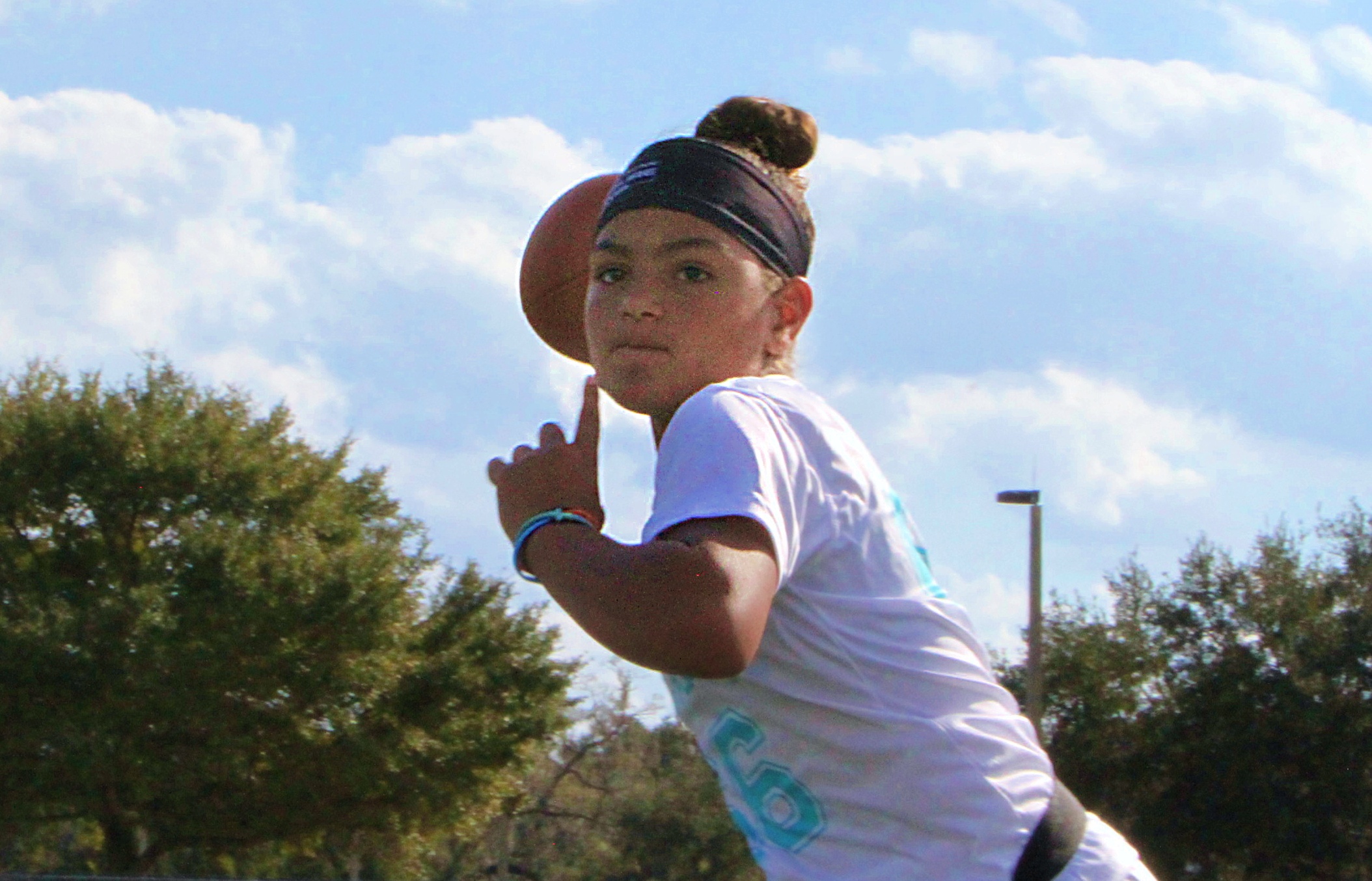 Lawton Elementary School sixth-grader Kyzli Santiago at the Girls Flag...