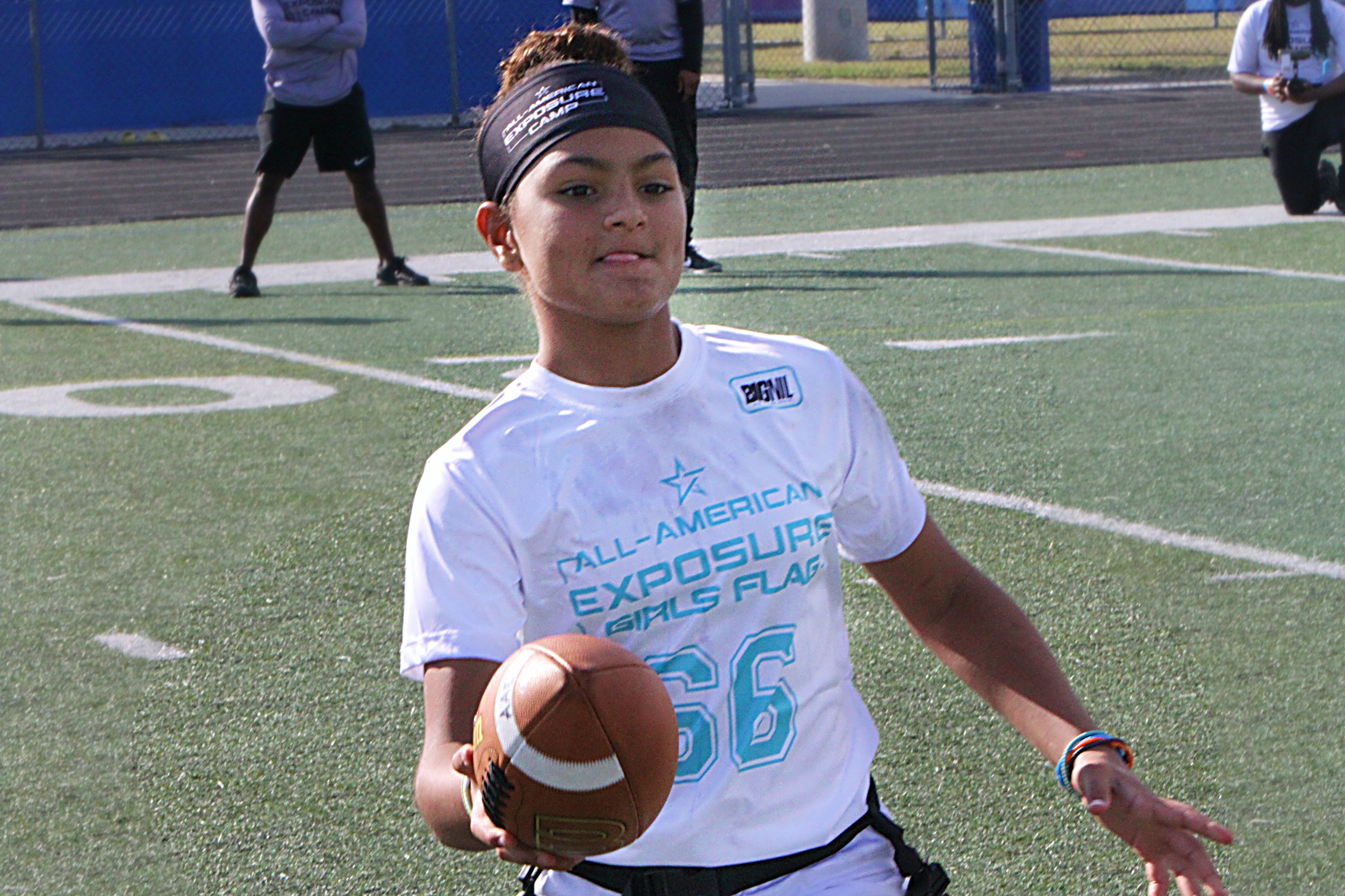 Lawton Elementary School sixth-grader Kyzli Santiago at the Girls Flag...