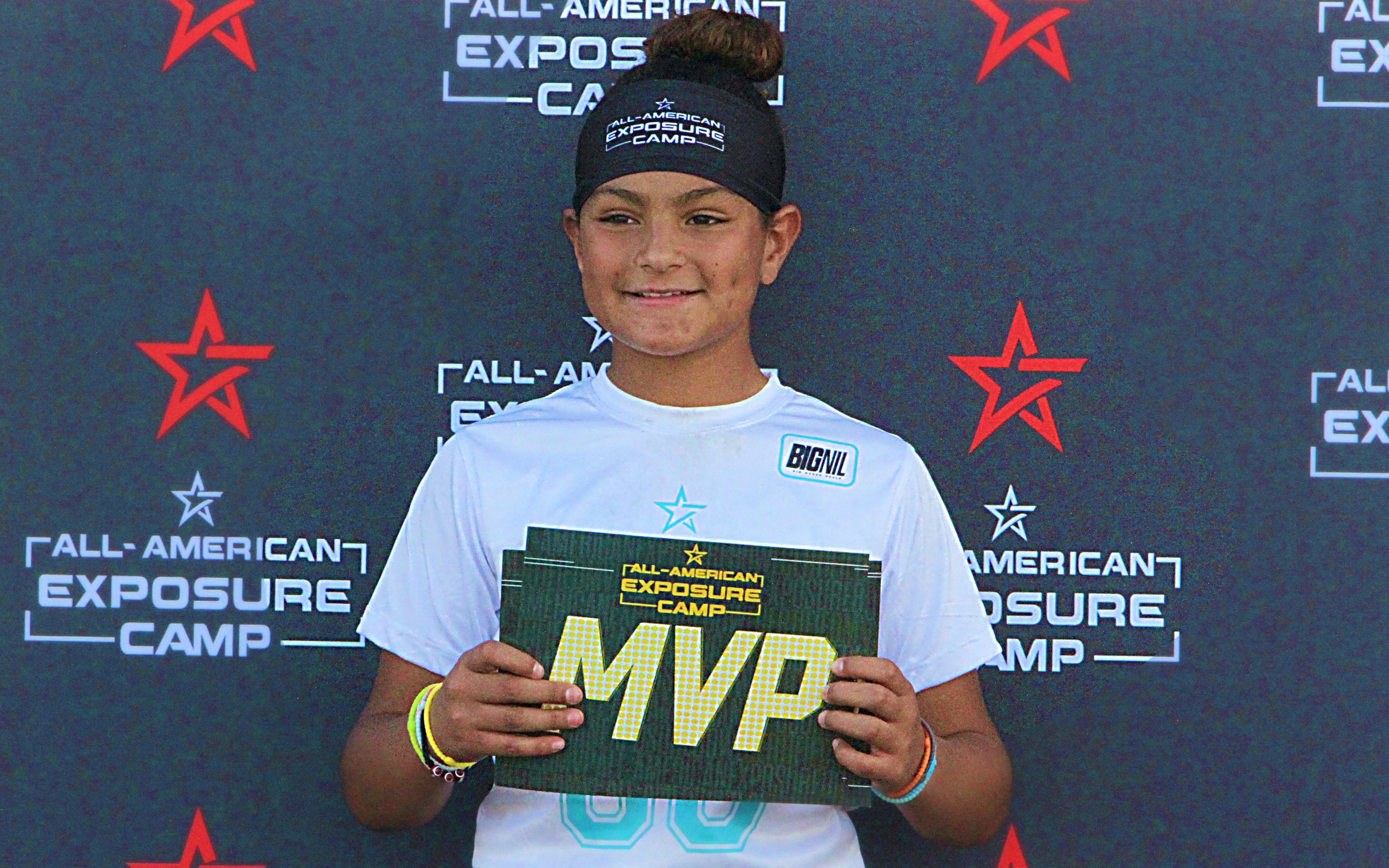 Lawton Elementary School sixth-grader Kyzli Santiago at the Girls Flag...