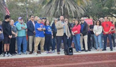 Tampa press conference and rally against union busting legislation.