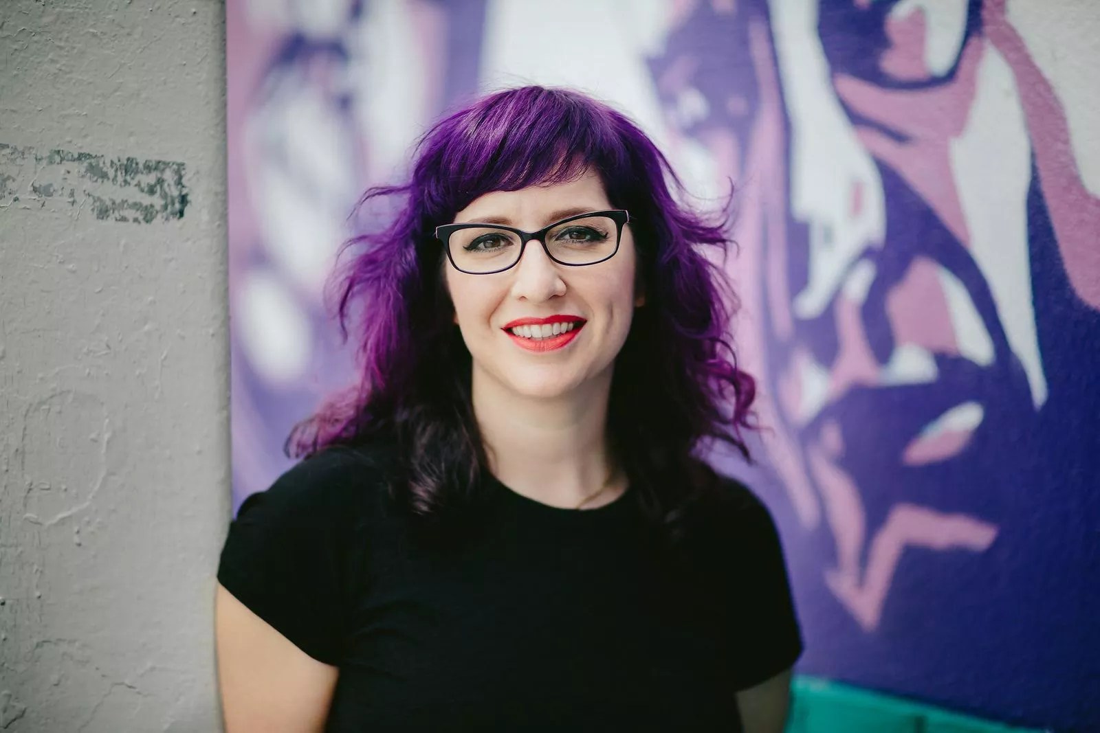 Photo of a purple haired woman