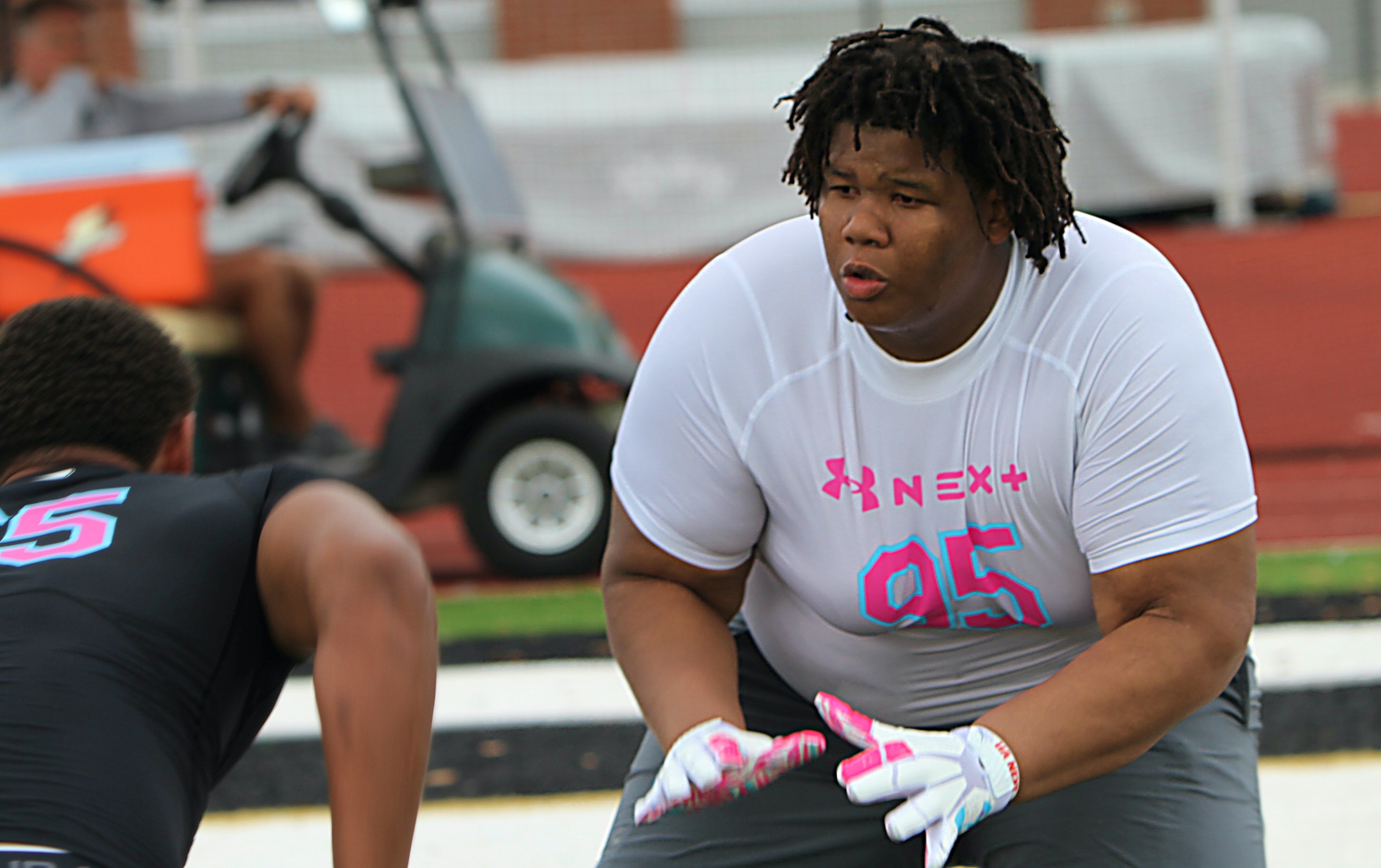 TFA 2027 offensive lineman Masen Price at the Under Armour...