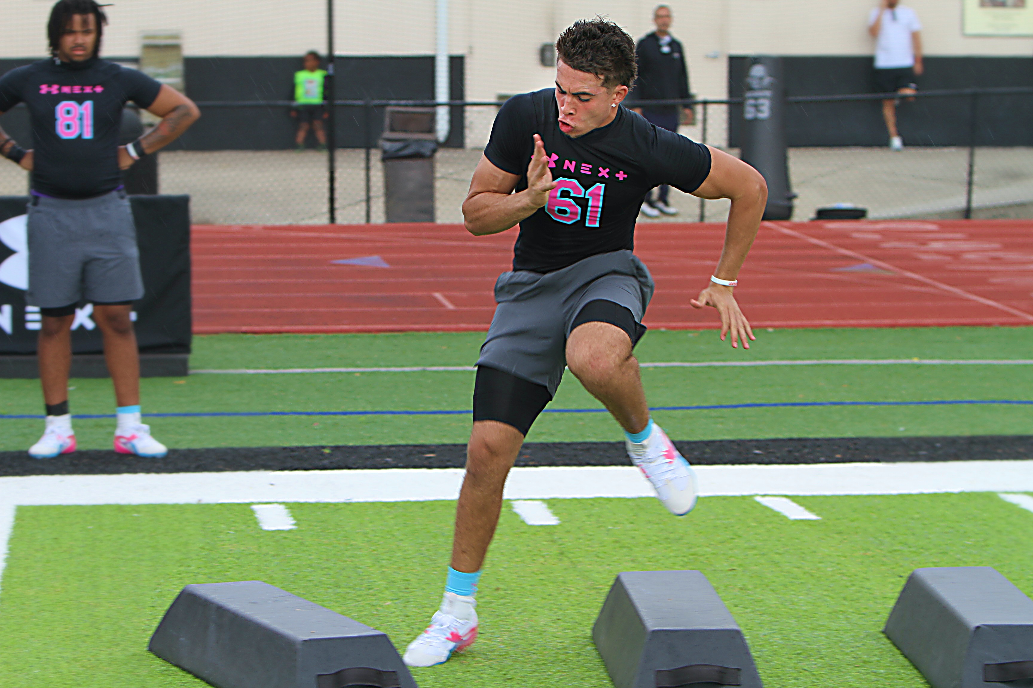 West Orange 2028 defensive end Mattheus Kaminski Cordeiro at the...