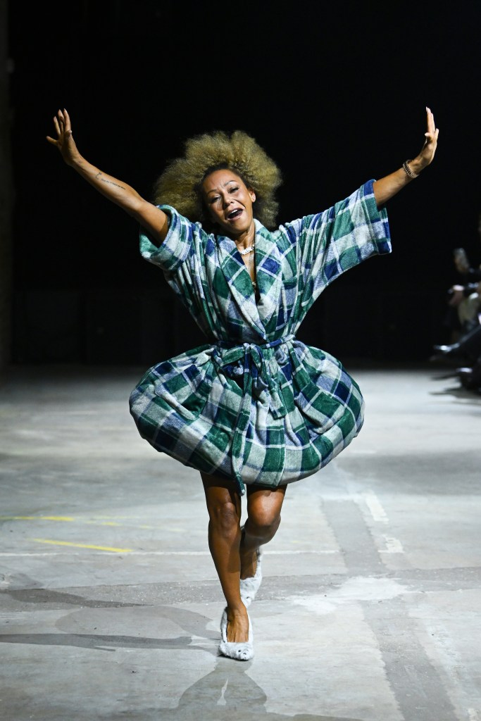 Mel B walks the runway at the Natasha Zinko show during London Fashion Week.