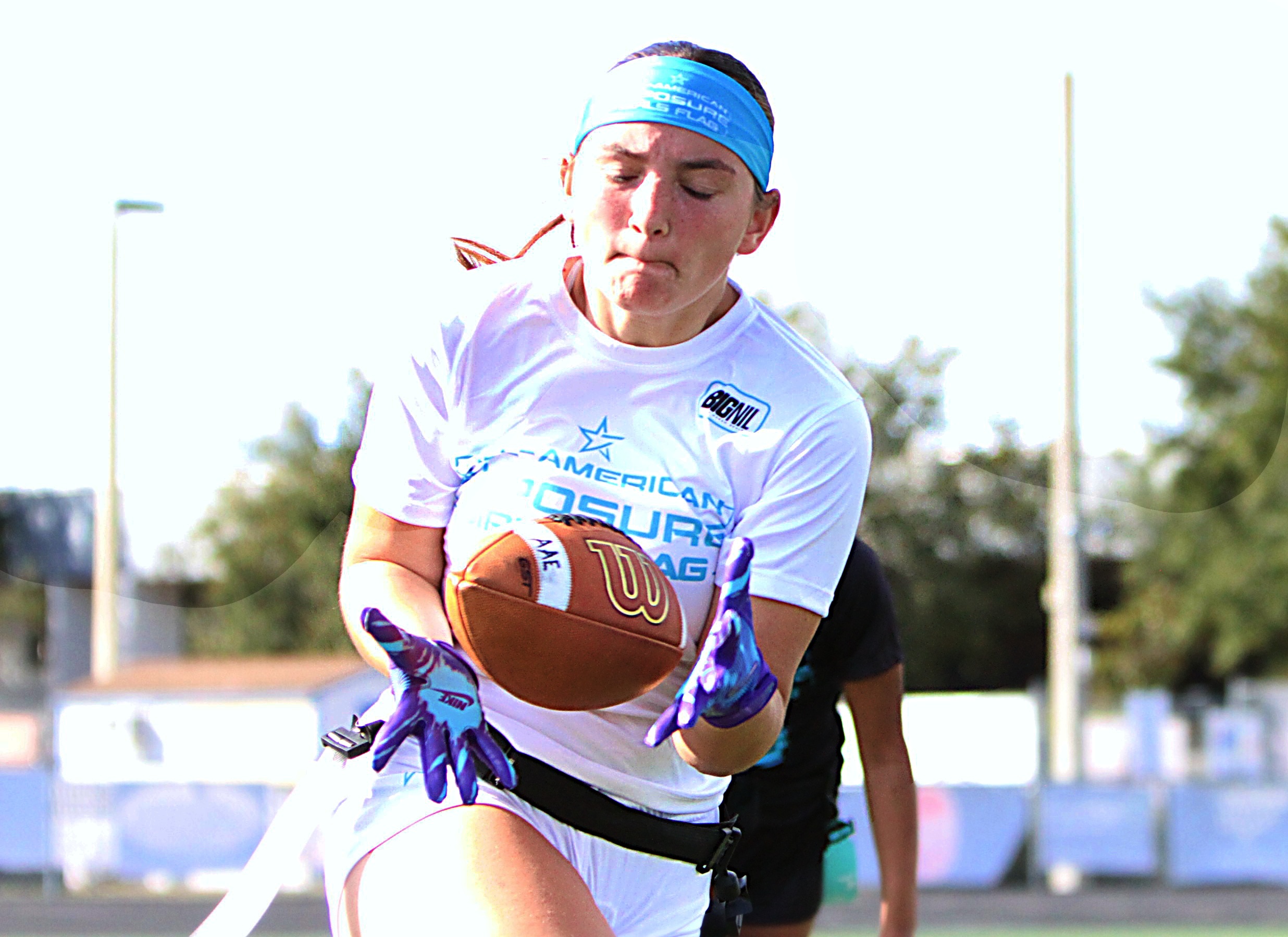Tampa Alonzo junior Mia Garcia at the Girls Flag Football...