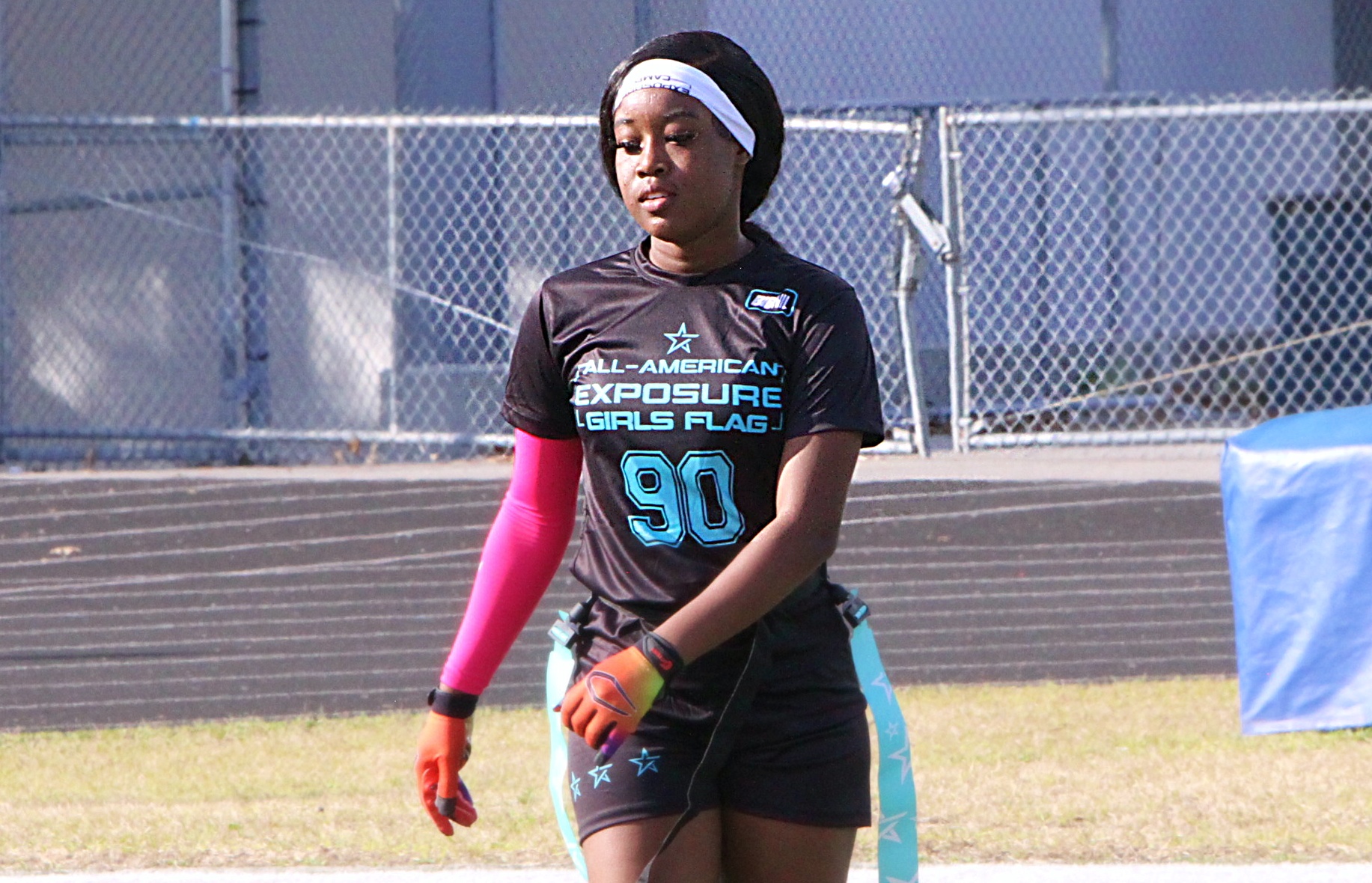 Seminole High senior Naima Clarke-Harvey at the Girls Flag Football...