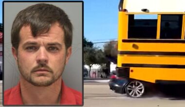 Video: Florida man slams Jaguar into school bus, arrested for battery hours later: Deputies