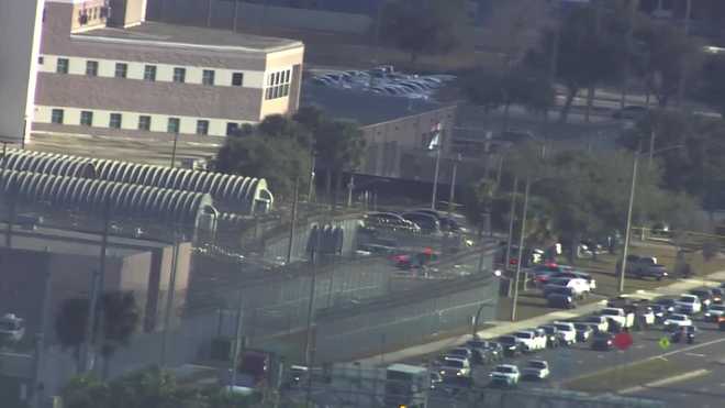 massive police response outside orange county jail