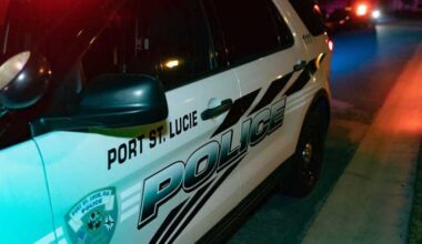 Pickup truck crashes into FPL pole and garage in Port St. Lucie