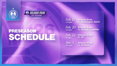 Orlando Pride Announces 2026 Preseason Schedule, Presented by Orlando Health