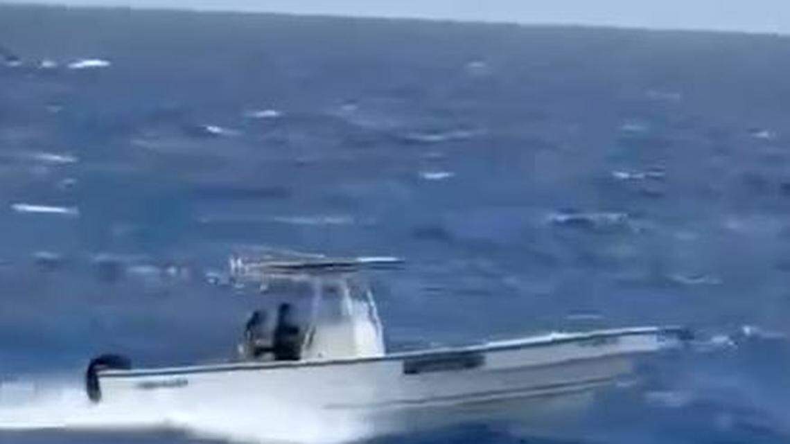 A center console rental boat travels south on the Atlantic Ocean from Key West to Cuba on Wednesday, July 9, 2025.