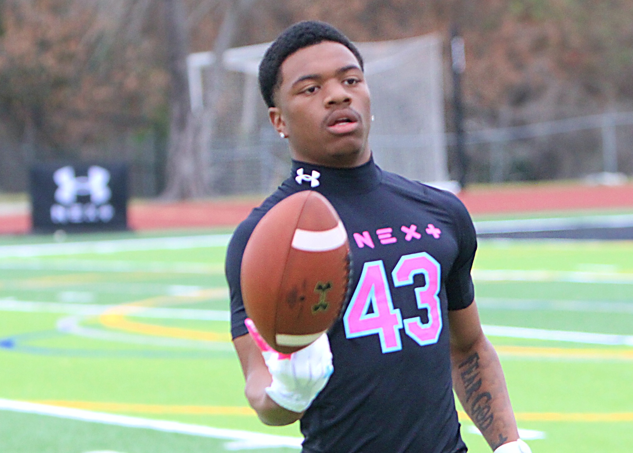 Edgewater 2028 defensive back Octavius Lewis at the Under Armour...