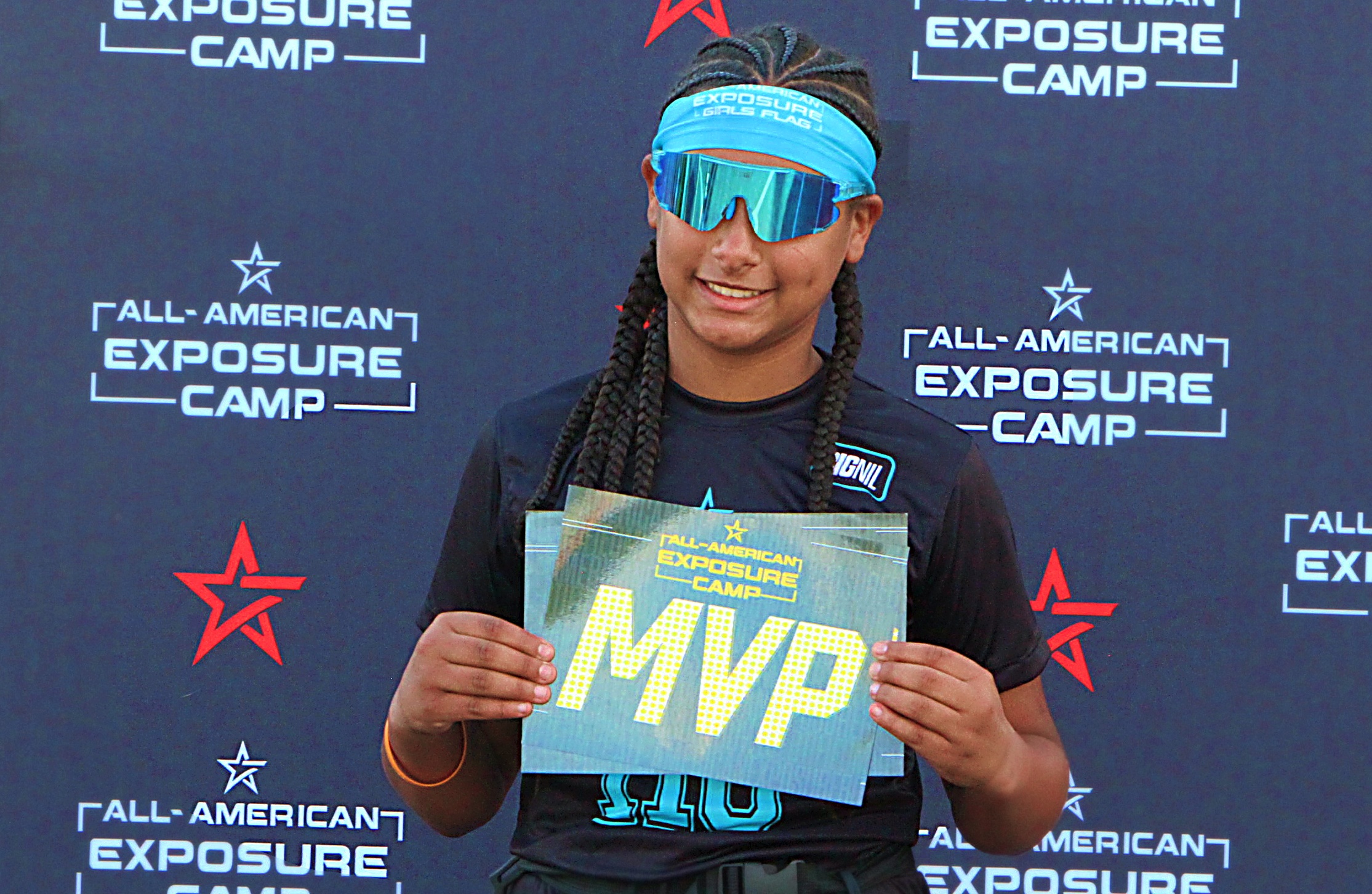 Fifth-grader Ryla Lezin of Tildenville Elementary at the Girls Flag...