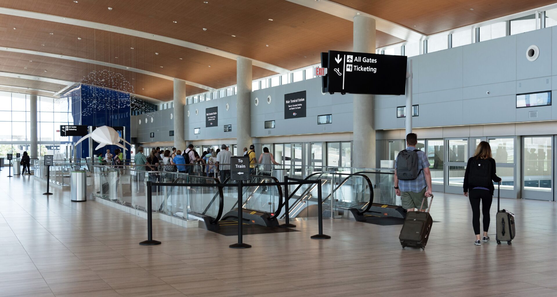 Tampa International Airport, Florida USA Passengers wait