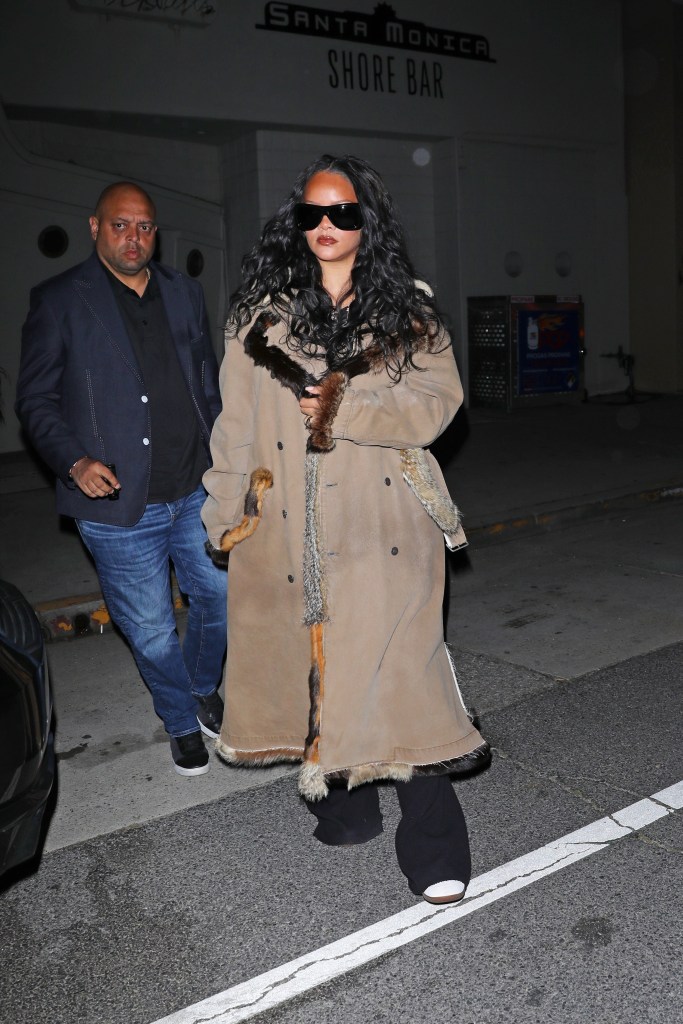 Rihanna keeps it stylish as she's seen exiting from Italian restaurant Giorgio Baldi after having dinner in Santa Monica.