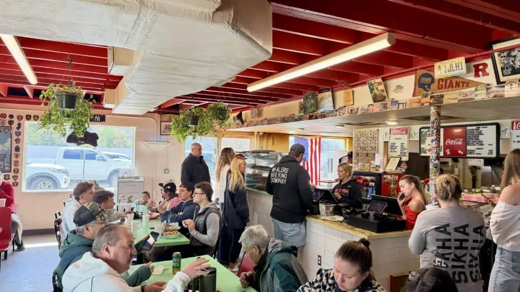 The interior of a pizza shop