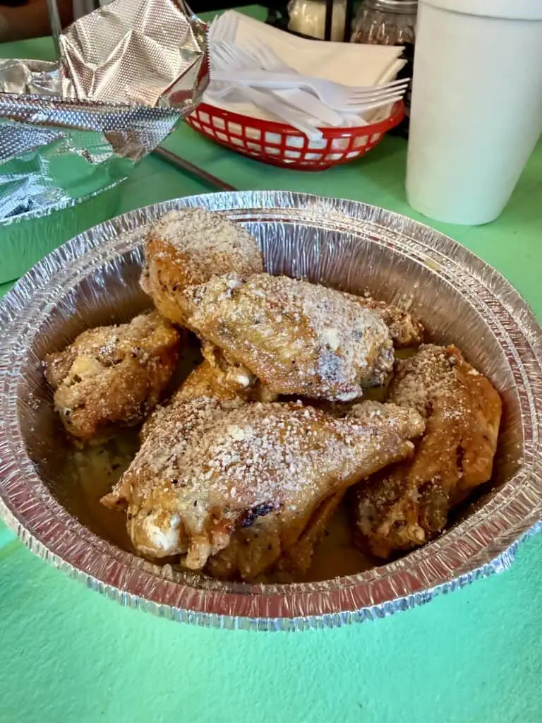 A plate of chicken wings