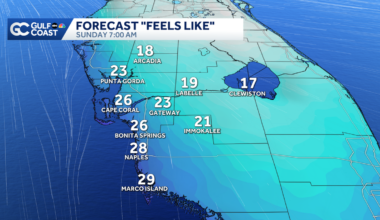 Snow flurries fall across Southwest Florida