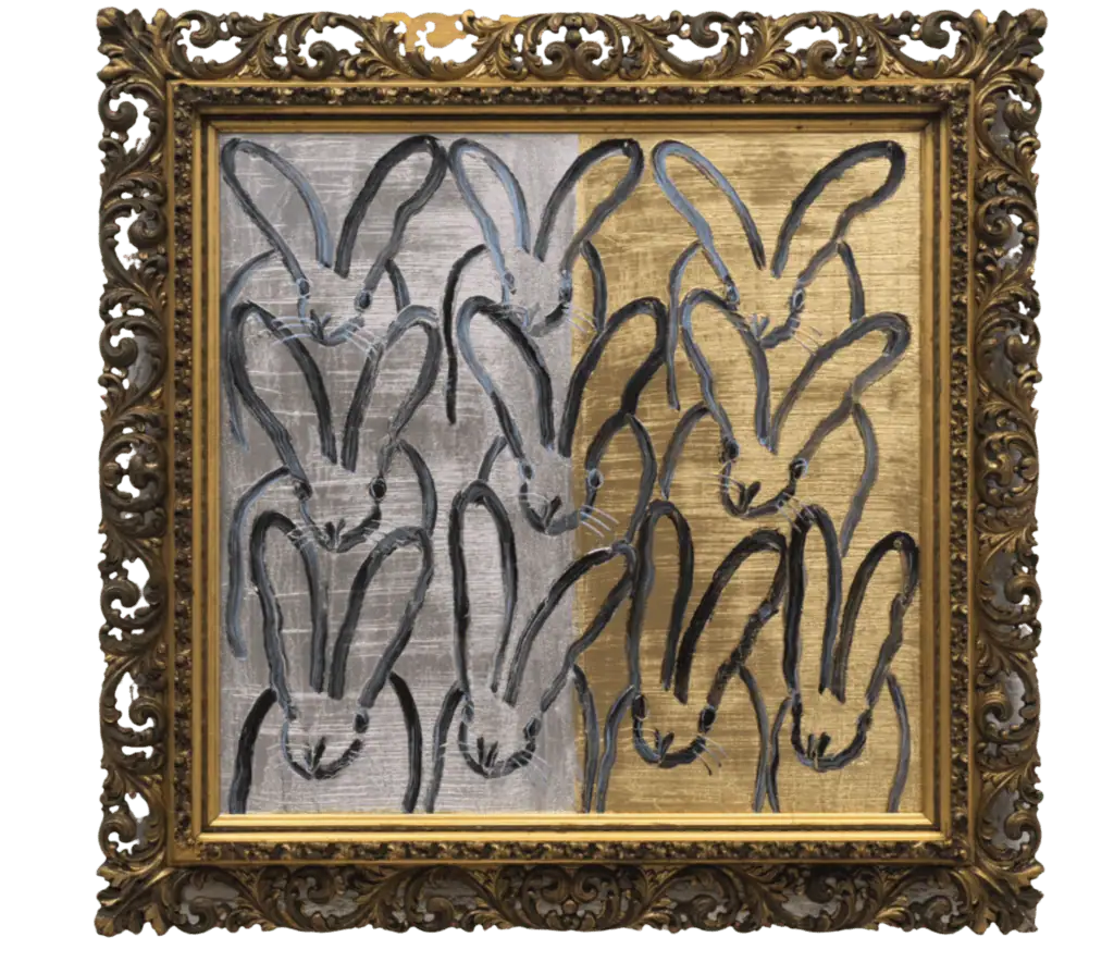 A painting of rabbits