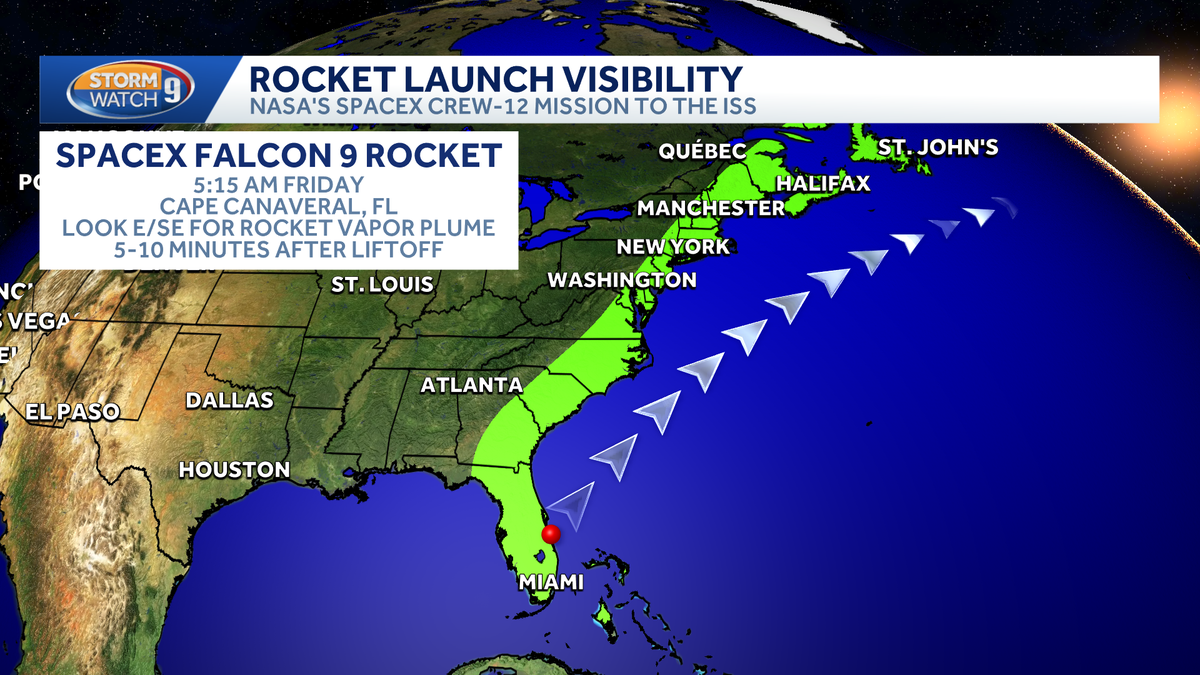 SpaceX Falcon 9 launch from Florida may be visible in NH Friday
