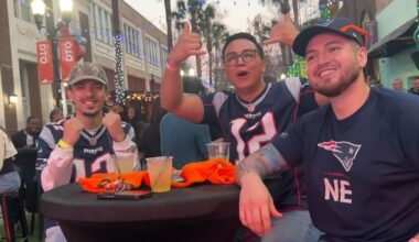 NFL fans pack Wall Street Plaza for Super Bowl party