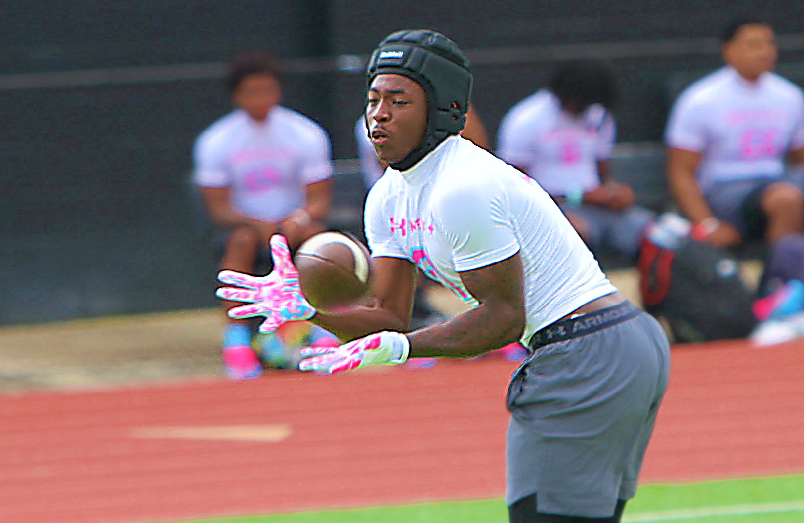 DeLand 2028 running back Taihj Moore at the Under Armour...