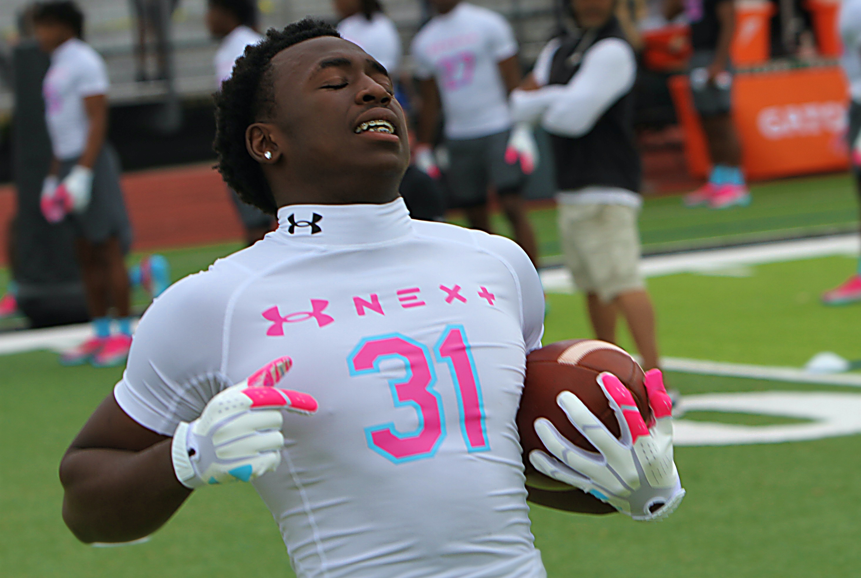 DeLand Running back Taihj Moore at the Under Armour Camp...