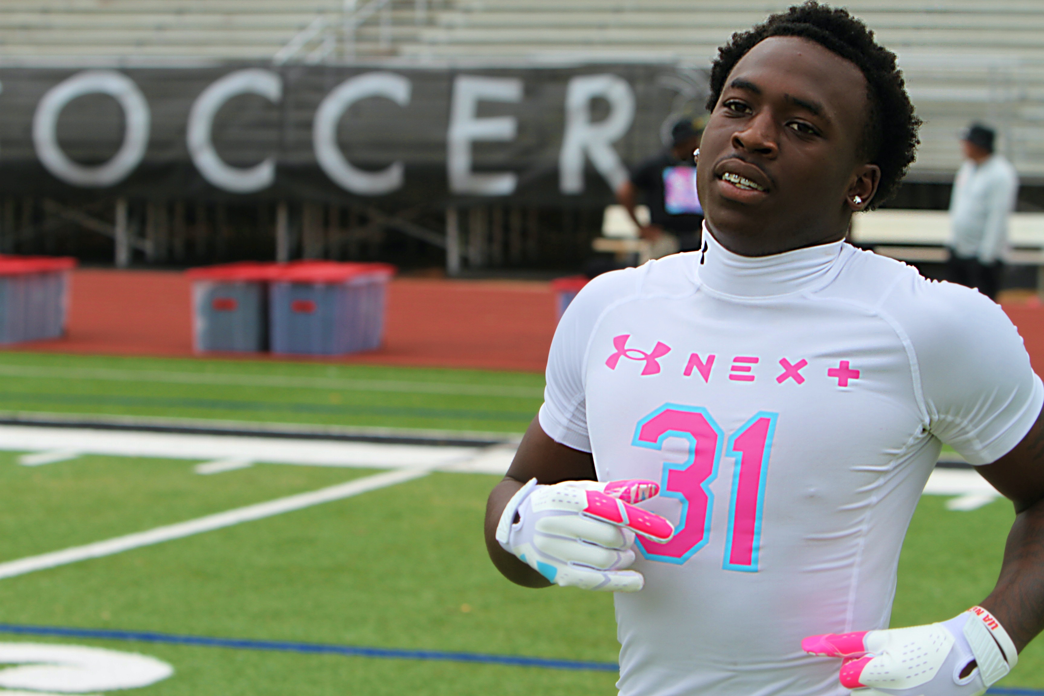 DeLand 2028 running back Taihj Moore at the Under Armour...