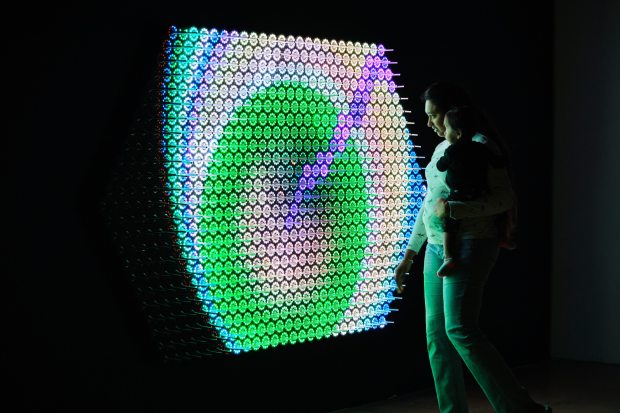 "Quantum Jungle," from Robin Baumgarten, is one of six light-and sound-based installations on display at Fort Lauderdale-Hollywood International Airport during IGNITE Broward 2026. (Rodrigo Gaya / Gayaman Visual Studio LLC for IGNITE Broward / Courtesy)