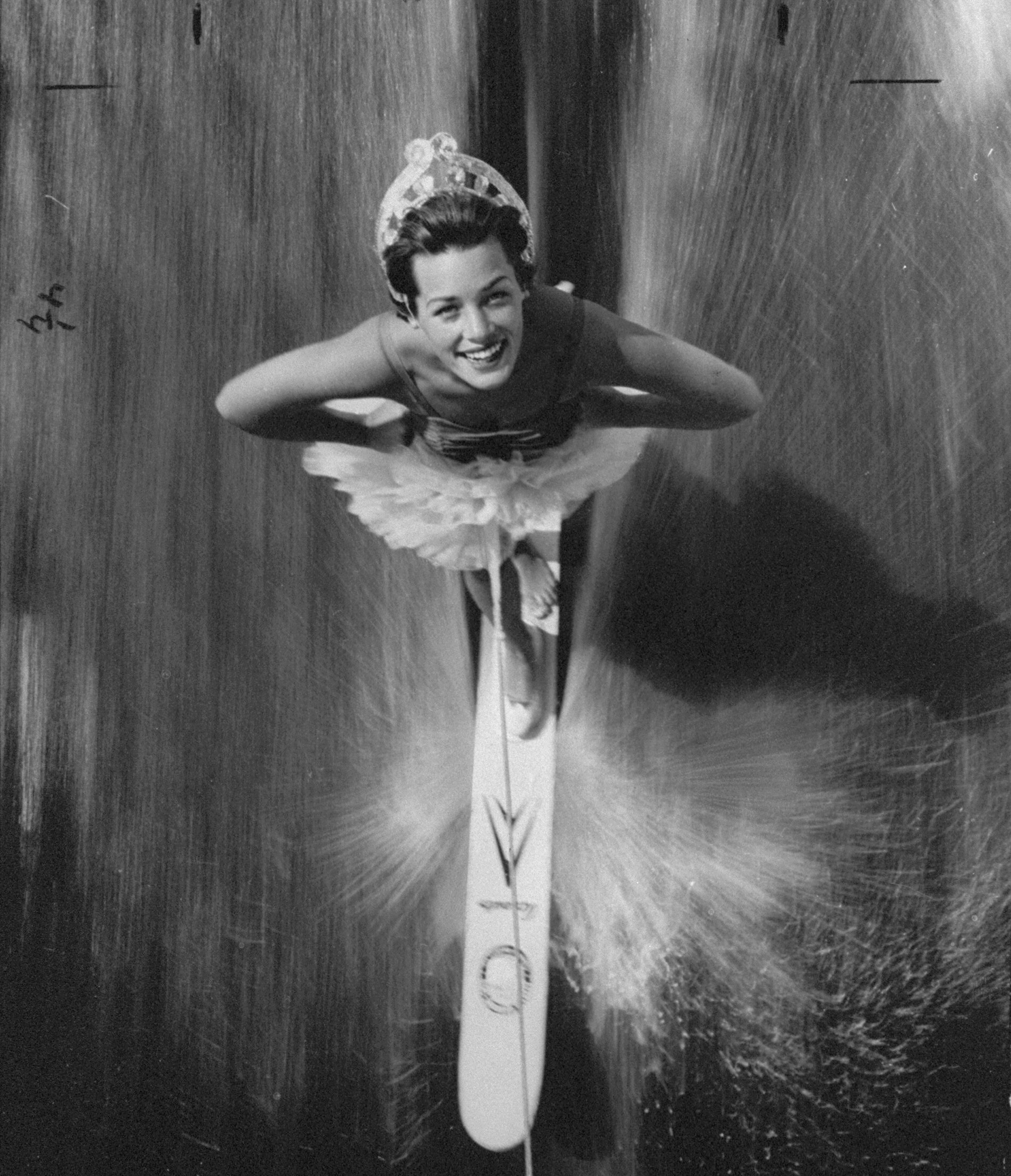 Nancy Osborn water skiing at Cypress Gardens