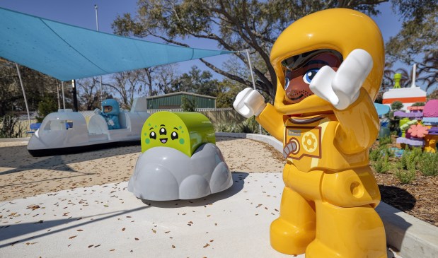 Covered play area outside the new Galacticoaster at Legoland Florida, on Monday, February 23, 2026.  (Ricardo Ramirez Buxeda/ Orlando Sentinel)
