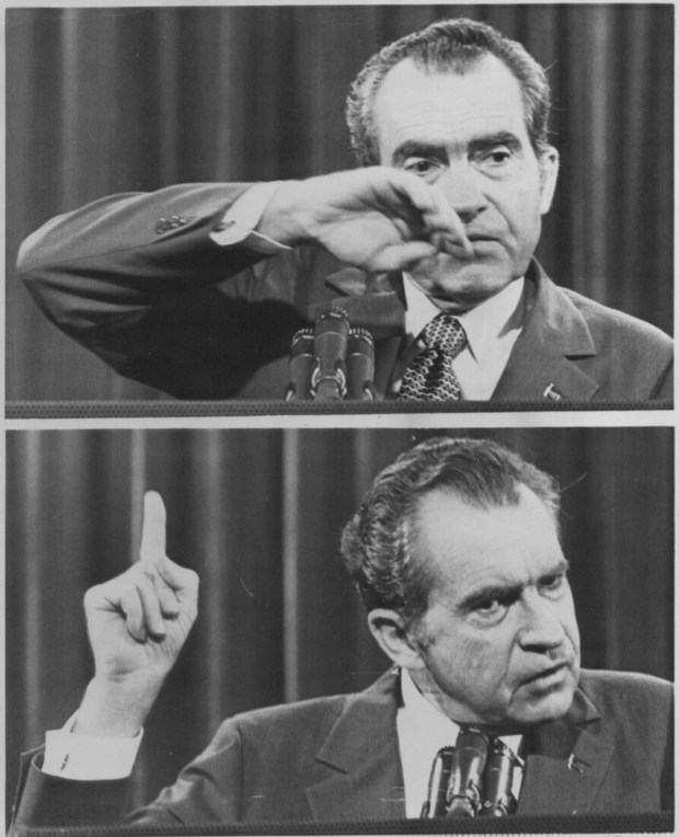 Watergate anniversary. A Disney Scrapbook: During a visit to Walt Disney World in 1973, former President Richard Nixon says, "I'm no crook" for the first time. It later became his Watergate defense.
