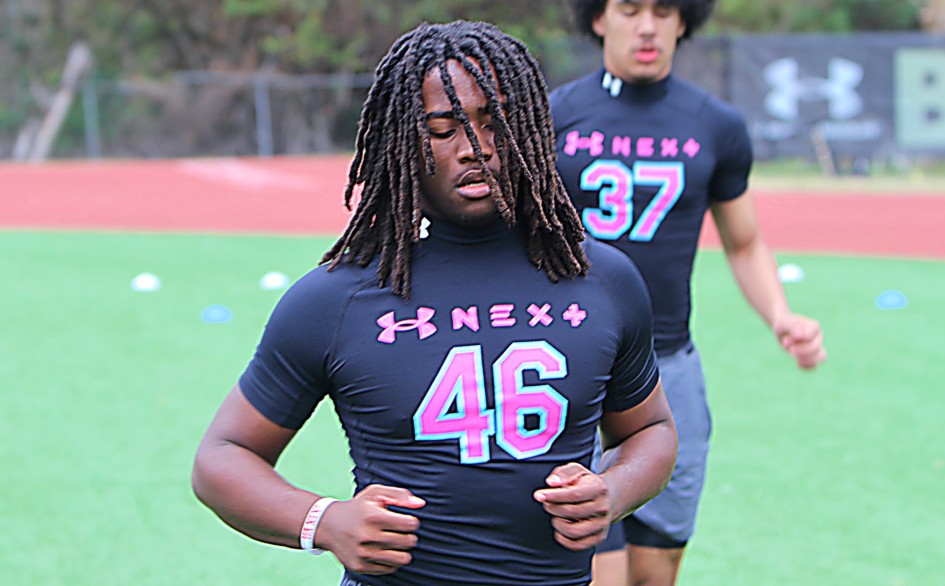 Lake Mary 2028 linebacker Troy Turner at the Under Armour...