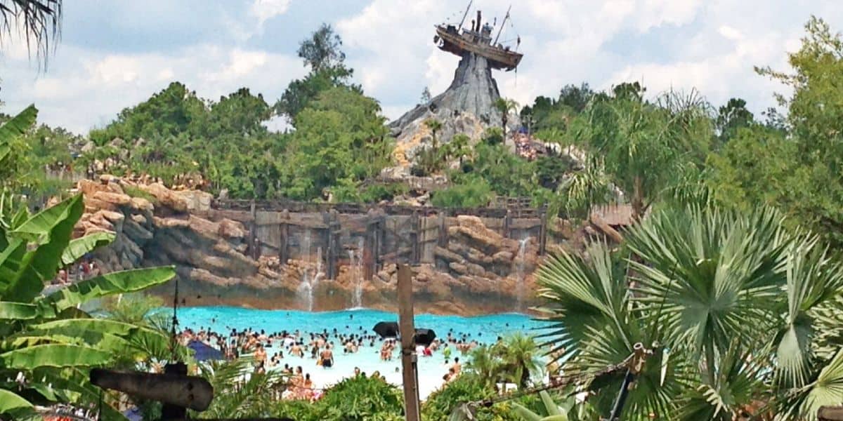 The main wave pool at Disney's Typhoon Lagoon Water Park.