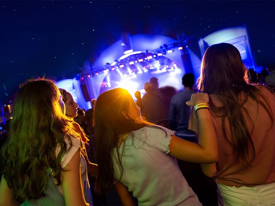 Guests enjoy the Universal Mardi Gras Concert