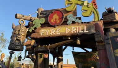 The entrance to the Fyre Drill water ride in How to Train Your Dragon - Isle of Berk at Epic Universe