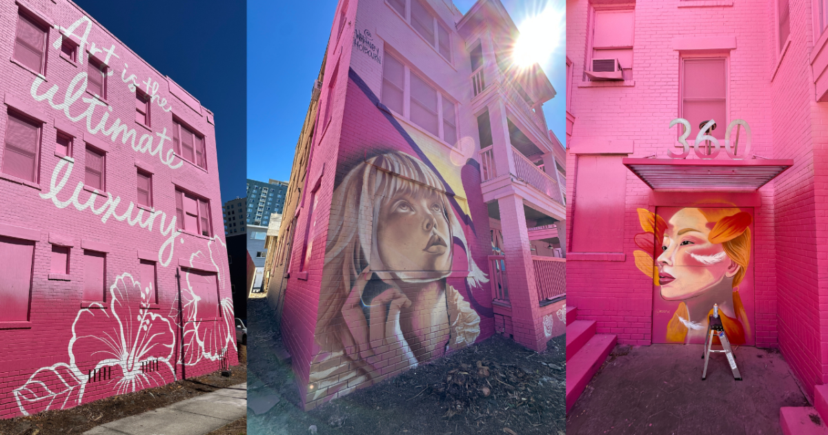 Bright pink buildings in St. Petersburg spark street art movement