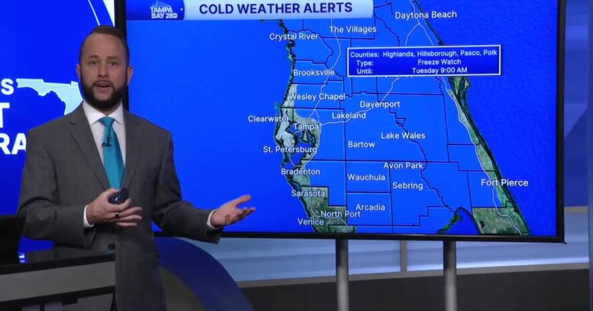 Arctic front brings coldest temperatures of the season to Tampa Bay