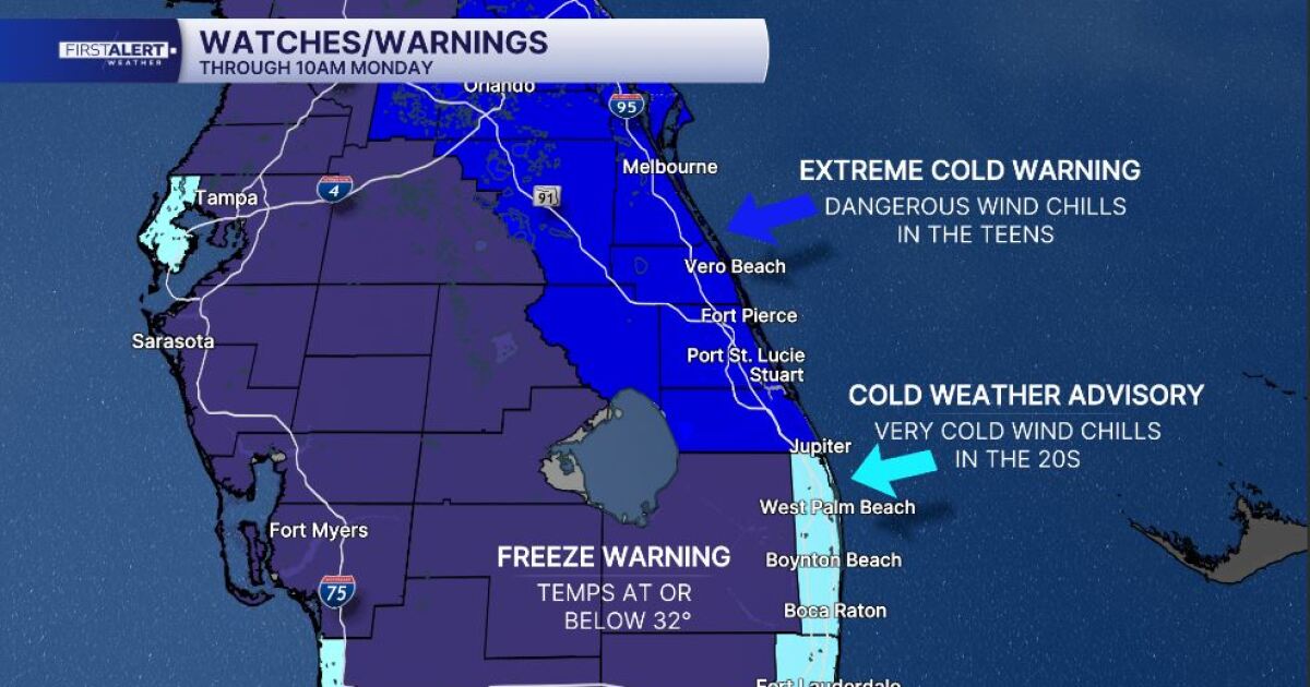 Record arctic cold grips South Florida through early this week