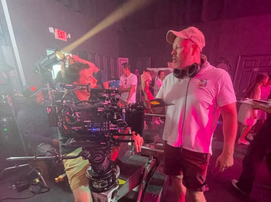 Filmmaker Herschel Faber on the set of “Ethan Bloom.”