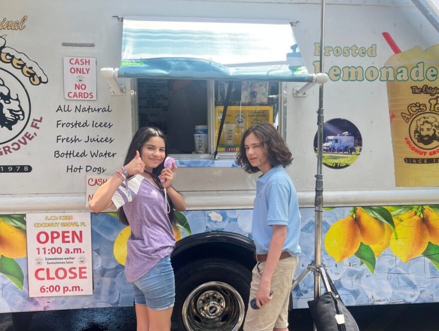 The young stars of “Ethan Bloom” at A.C.’s Icees in Kennedy Park.