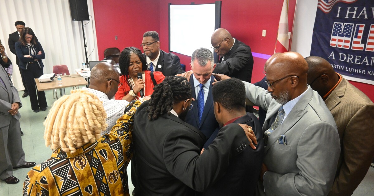 David Jolly campaigns in Tallahassee, condemns Trump post and pitches affordability agenda